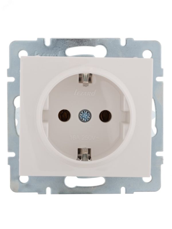 Розетка RAIN с/з керамика белая механизм