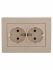 Розетка RAIN двойная с/з керамика крем