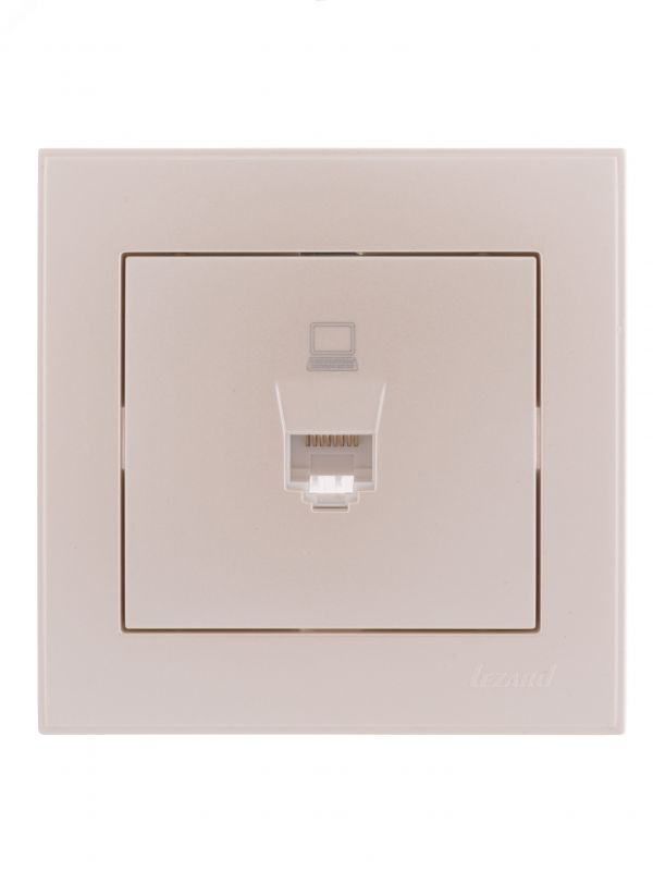 Розетка RAIN компьютерная жемчужно-белый перламутр