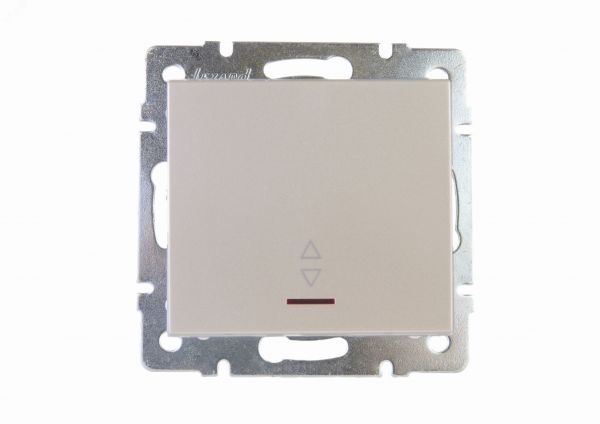 Выключатель RAIN проходной с подсветкой жемчужно-белый перламутр механизм