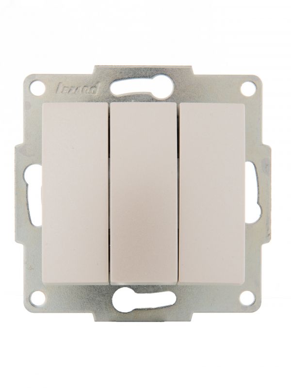 KARINA Выключатель тройной жемчужно-белый перламутр  (10шт/120шт)