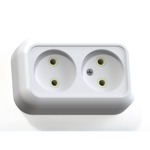 Валентина Розетка 2 поста наружная белый РА10-382
