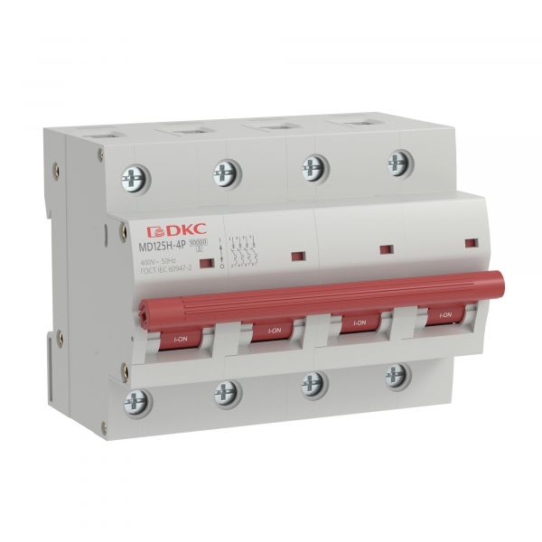 Выключатель автоматический модульный YON max типа MD125H, 10кА, 4 полюса, хар-ка C, 100А