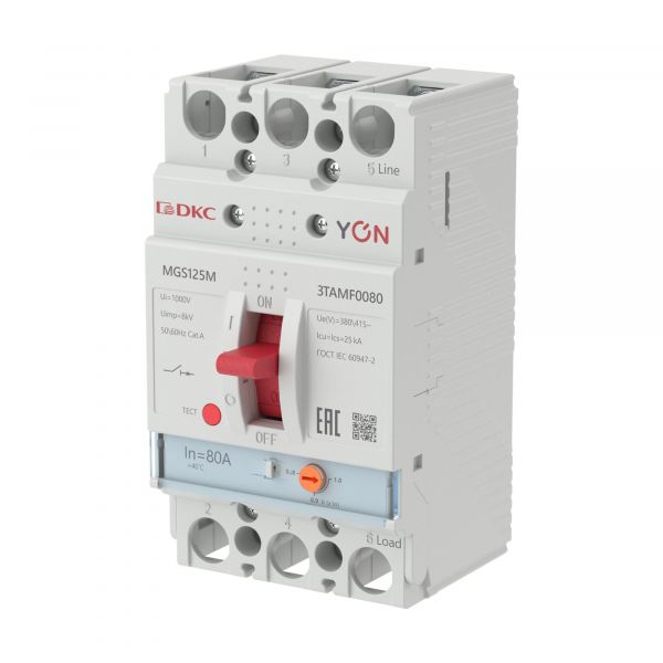 Выключатель автоматический YON MGS125 3P 64-80 A 25 kA