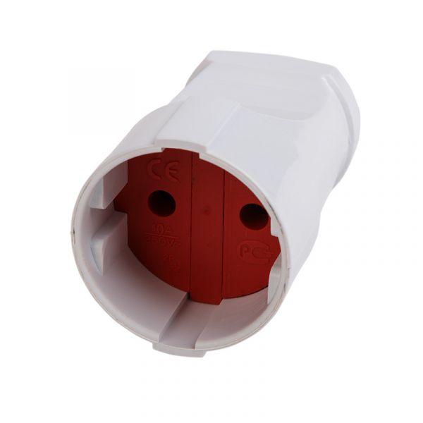 Розетка разборная без з/к 10А белая