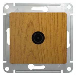 GLOSSA Розетка телевизионная TV проходная 4DB дуб в рамку