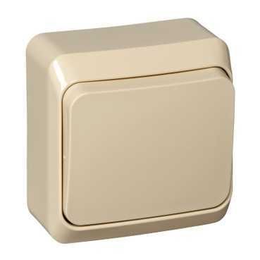 ЭТЮД Выключатель кнопочный наружный бежевый