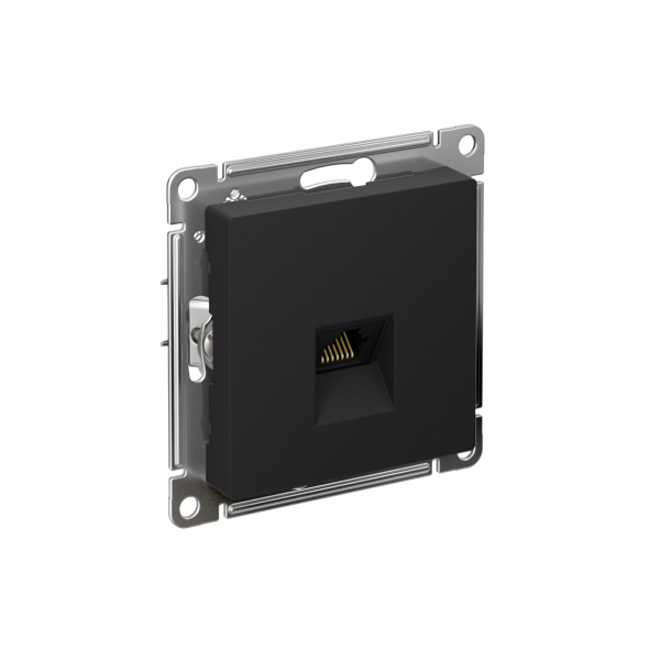 ATLASDESIGN РОЗЕТКА компьютерная RJ45, кат. 6A, механизм, КАРБОН