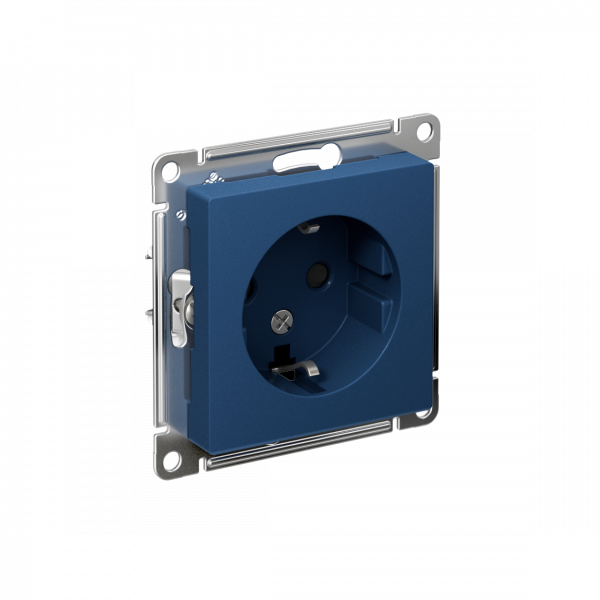 ATLASDESIGN РОЗЕТКА с заземлением со шторками, 16А, механизм, АКВАМАРИН