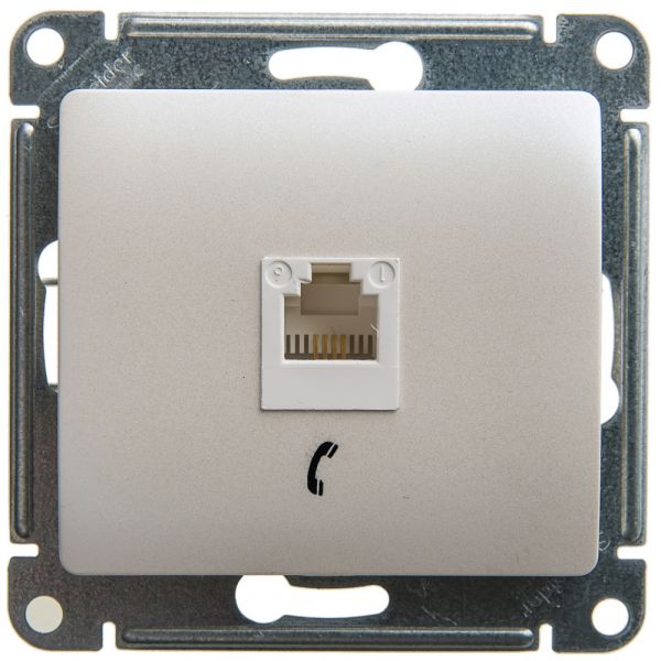 GLOSSA Розетка телефонная RJ11 перламутр в рамку