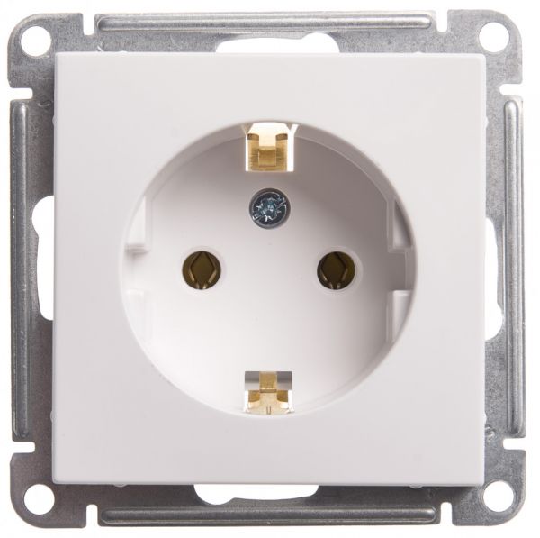 W59 Розетка с заземлением без шторок, 16А, механизм, белый