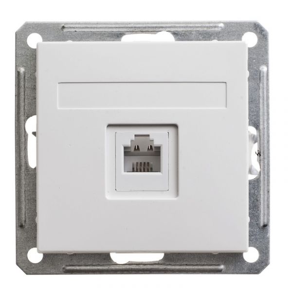 W59 Розетка телефонная скрытая в рамку белая