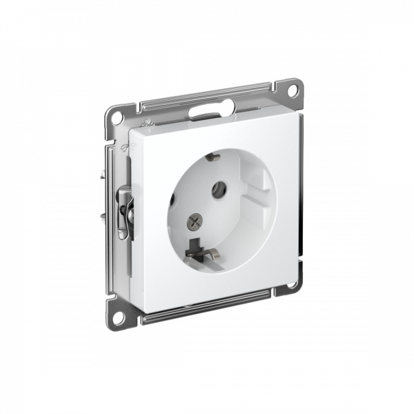Розетка ATLASDESIGN с заземлением 16А механизм белый