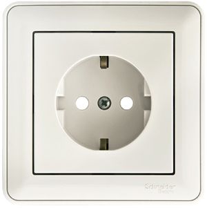 W59 Розетка скрытая с заземлением  белая
