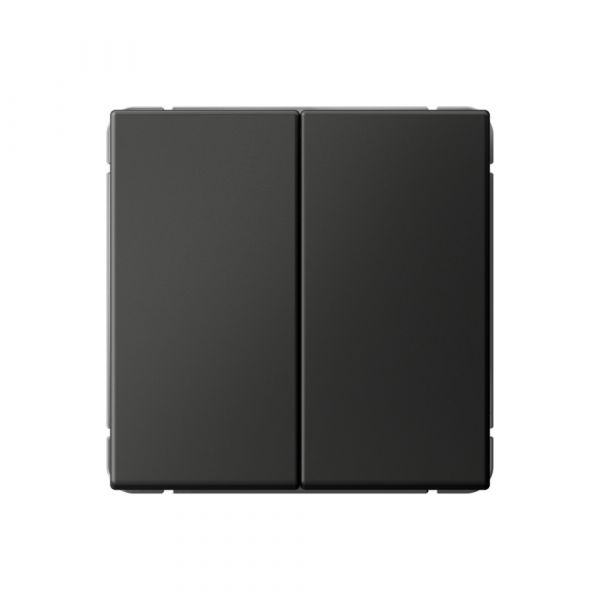 ARTGALLERY 2-клавишный ВЫКЛЮЧАТЕЛЬ КНОПОЧНЫЙ, 10АХ, механизм, быстрозажимные клеммы, БАЗАЛЬТ