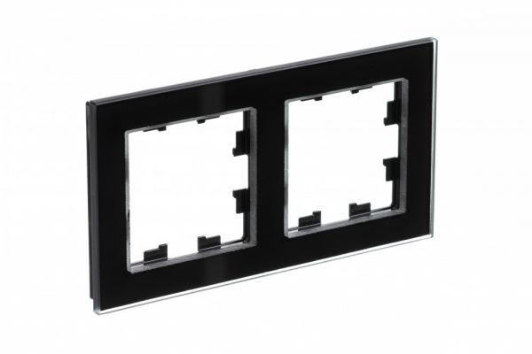 Рамка двухпостовая ATLASDESIGN NATURE, ОРГАНИЧЕСКОЕ СТЕКЛО ЧЕРНЫЙ