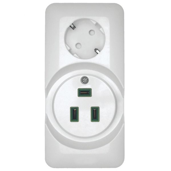 Розетка BLANCA наружная комбинированная белая для плиты и силовая