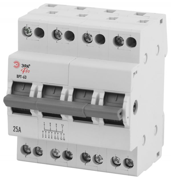 Выключатель-разъединитель трехпозиционный ВНТ-63 PRO VR63-4-25 4Р 25А