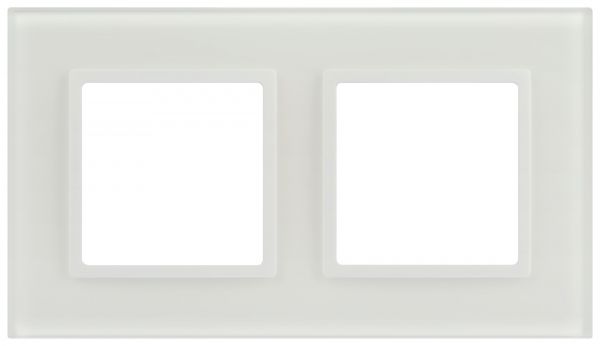 Рамка для розеток и выключателей 2 поста белый матовый пластик ЭРА Elegance 14-5102-01М