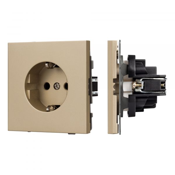 Механизм электрической розетки SCT-TENDO-MEU1-SFPL-GD 230V, 16A, Золото светлое, 1 пост