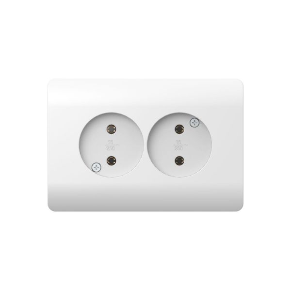Розетка б/з со шторками двойная, 16А (NEW3-E), белый