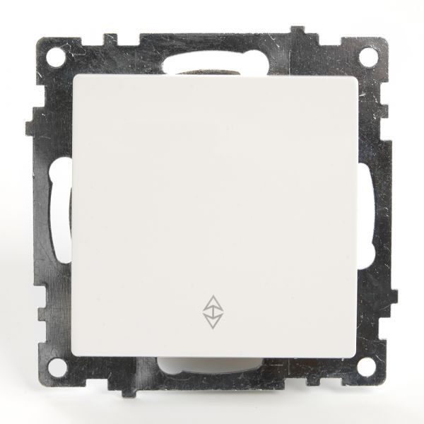 Переключатель одноклавишный, Катрин, белый,