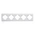 Рамка пятиместная горизонтальная, Эрна, белый Stekker
