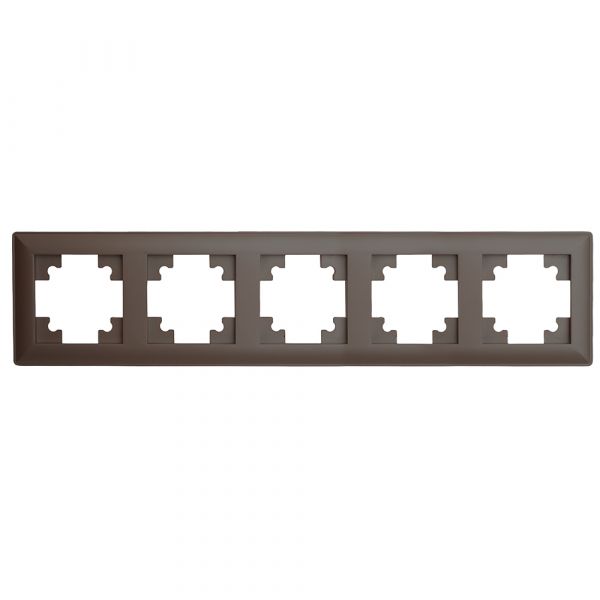 Рамка пятиместная пластик серия Катрин шоколад STEKKER
