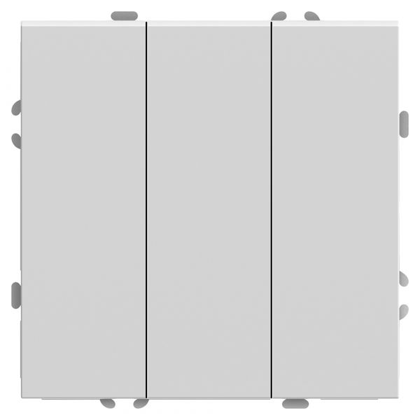 Выключатель 3-клавишный (механизм), 250В, 10А, серия Эмили, белый фарфор, soft touch