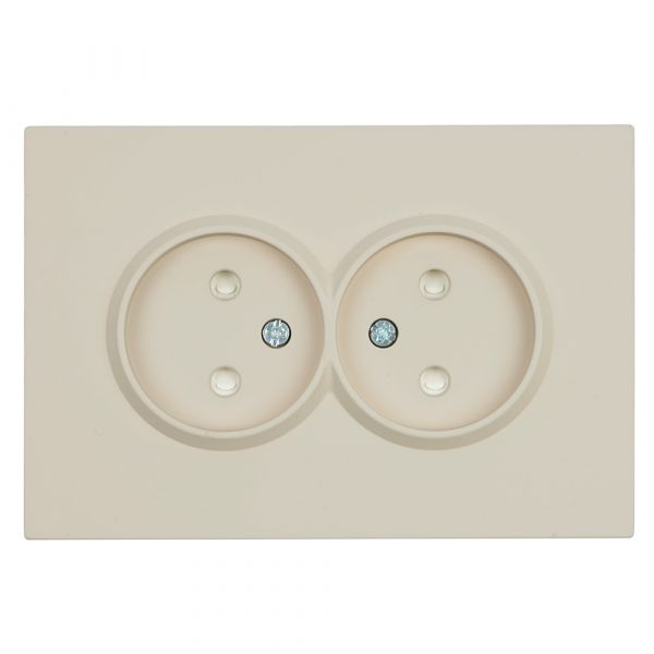 Розетка 2-местная с защитной шторкой б/з 250В 16А кашемир soft touch серия Эмили STEKKER