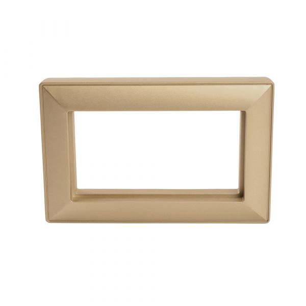 Рамка двухместная без перемычки серия Катрин пластик золото STEKKER