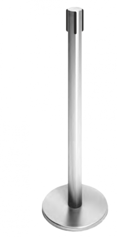 Стойка ограждения передвижная с ремнем (5 метров черный с тормозом)