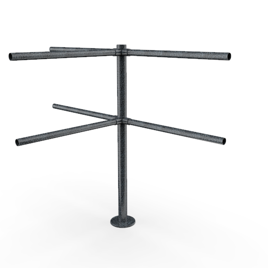 Стойка ограждения i-образная с 2-мя полупетлями под поворотную створку или секцию, 2 муфты (антик серебро, черный)