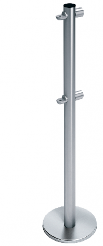 Стойка ограждения i-образная передвижная с 2-мя полупетлями под поворотную створку или секцию и 2 муфты