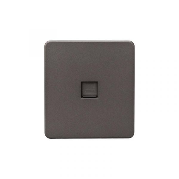 Розетка ROUND компьютерная RJ45 кат6 скрытой установки механизм титан