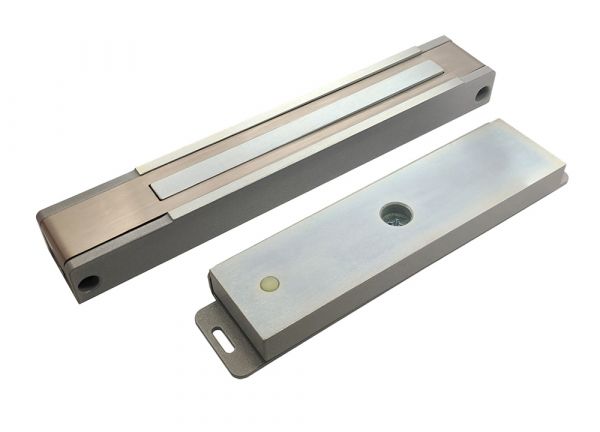 Замок электромагнитный ALM-300FP-12V, усилие удержания якоря 250-300 кгс, серый