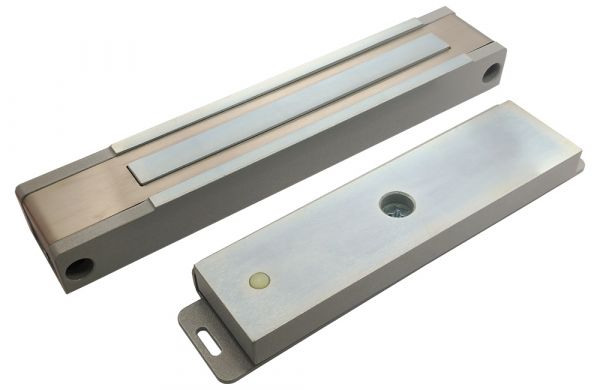 Замок электромагнитный ALM-400FR-24V, усилие удержания якоря 380-400 кгс, серый