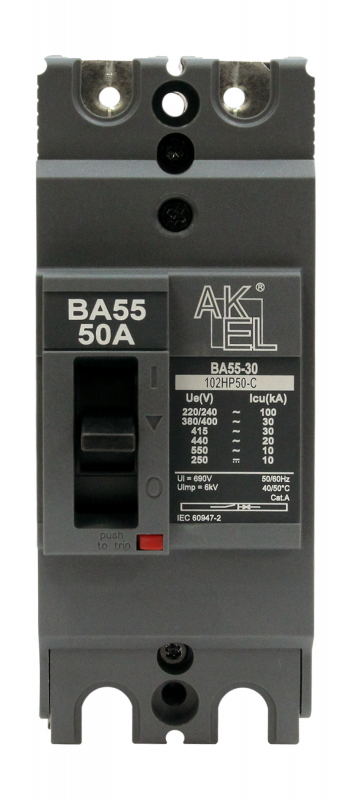 Выключатель автоматический в литом корпусе ВА55-30-102НР25-С 2P/25A/НP/30кА