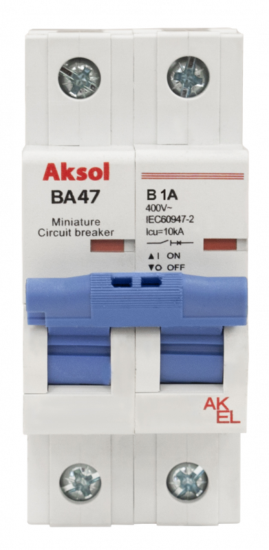 Выключатель автоматический ВА47-MCB-H-AKSOL-2P-B1-AC 2P/1A/B/10кА