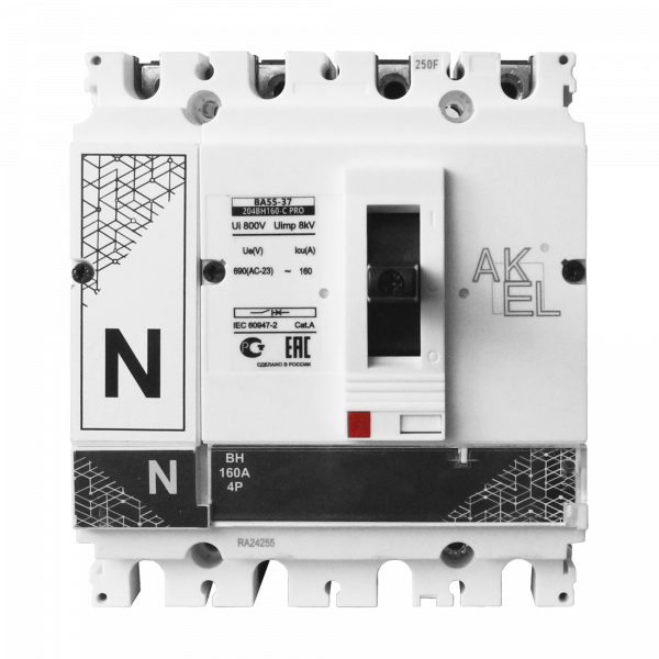 Выключатель нагрузки в литом корпусе ВА55-37 204ВН160-С-PRO 4P/160A/ВН/37кА