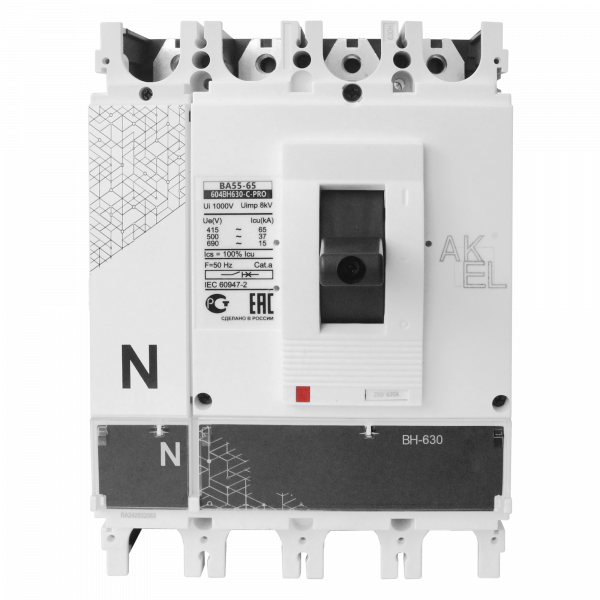 Выключатель нагрузки в литом корпусе ВА55-50 604ВН630-С-PRO 4P/630A/ВН/50кА