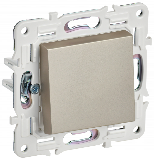 SKANDY Выключатель 1-клавишный кнопочный 10А SK-V14Sh шампань IEK