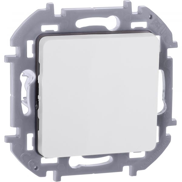 Выключатель 1-клавишный 10АХ безвинтовое крепление белый INSPIRIA