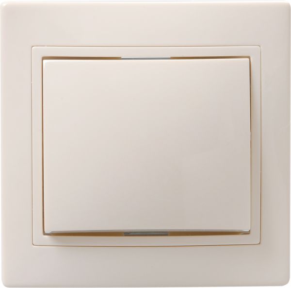 KVARTA Выключатель 1-клавишный кнопочный 10А ВСк10-1-0-ККм кремовый GENERICA