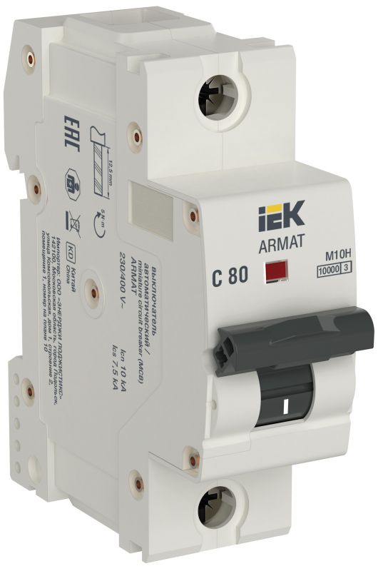 Выключатель автоматический M10H 1P C 80A