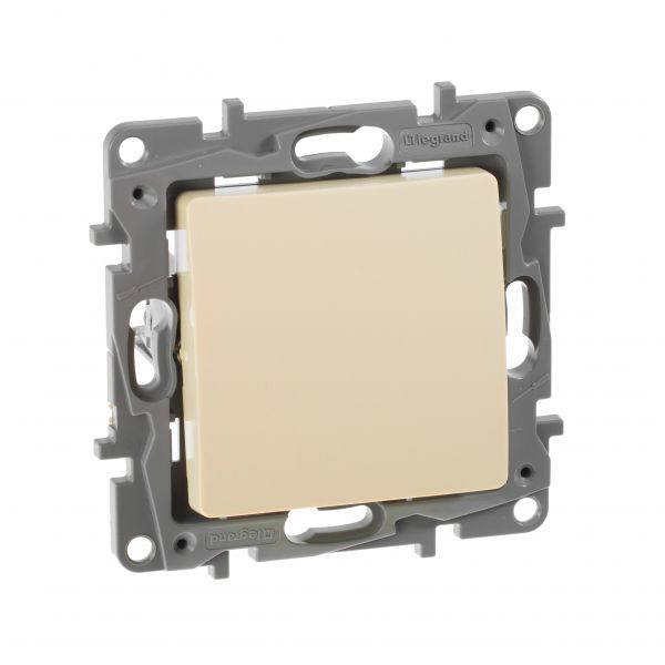 Выключатель 1-клавишный 10А безвинтовое крепление слоновая кость ETIKA