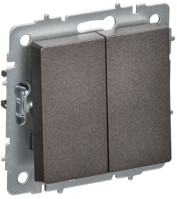 BRITE Выключатель 2-клавишный перекрестный 10А ВС10-2-3-БрТБ темная бронза IEK