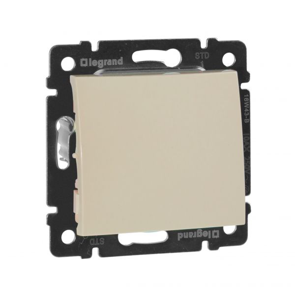 Выключатель 1-клавишный 10А безвинтовое крепление слоновая кость VALENA