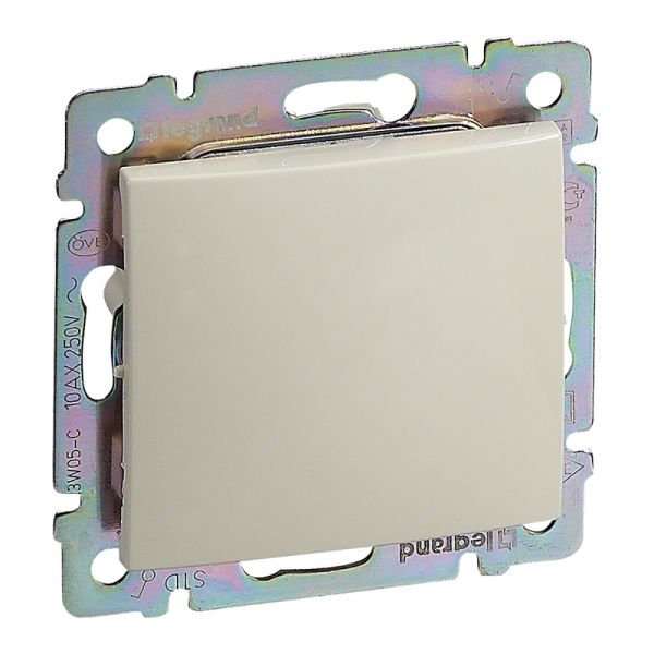 Выключатель 1-клавишный 10А безвинтовое крепление слоновая кость VALENA DIY