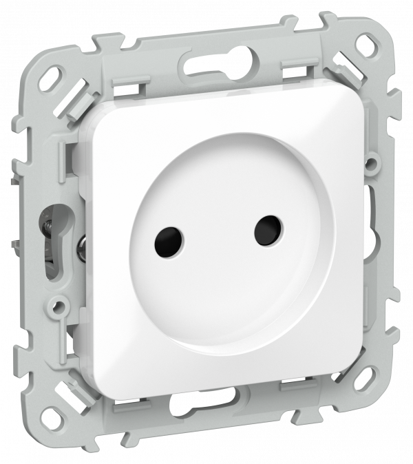 FLITE Розетка без заземления с защитными шторками безвинтовое крепление 10А РСш01-1-ФлБ белый IEK